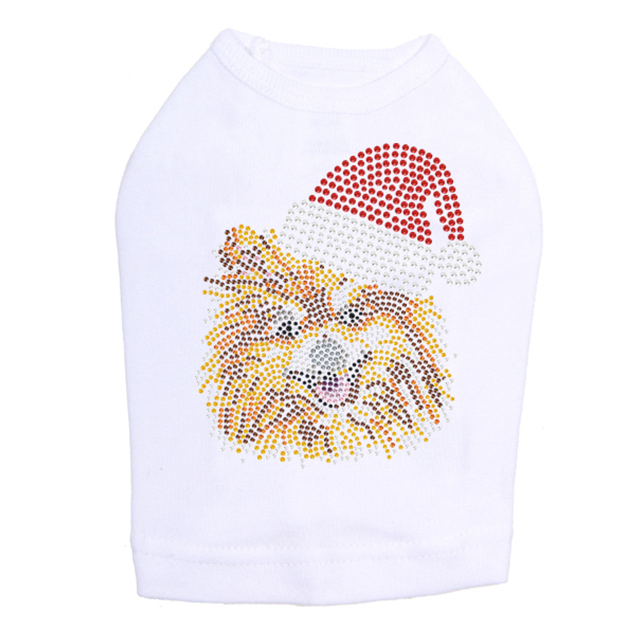 Pomeranian with Santa Hat - Dog Tank
