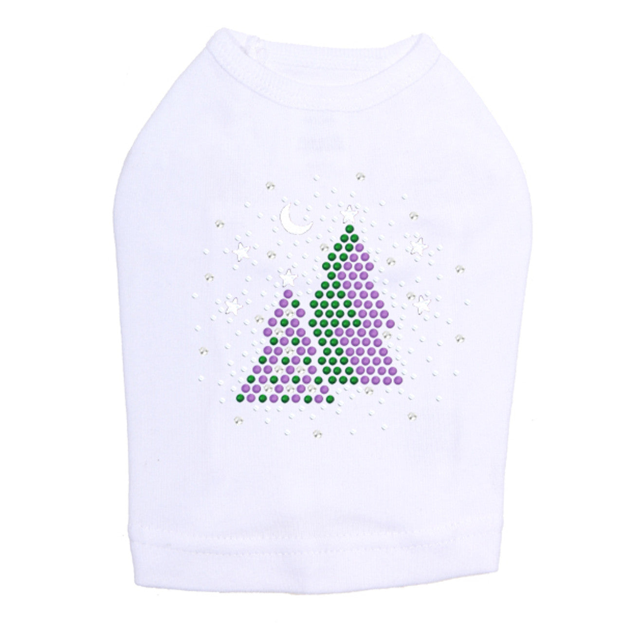 Purple & Green Christmas Trees with Snowflakes - Dog Tank