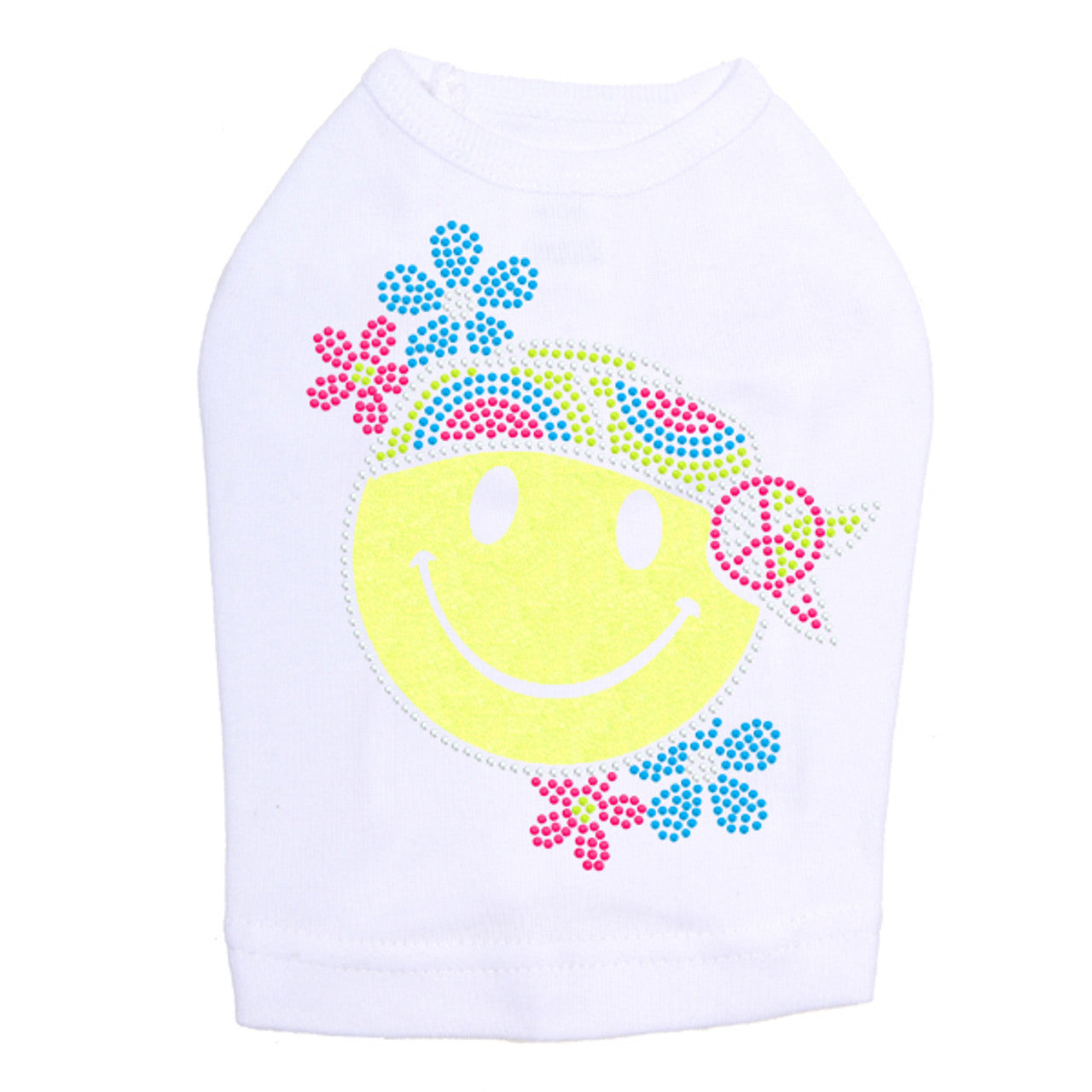 Happy Face Hippy - Dog Tank