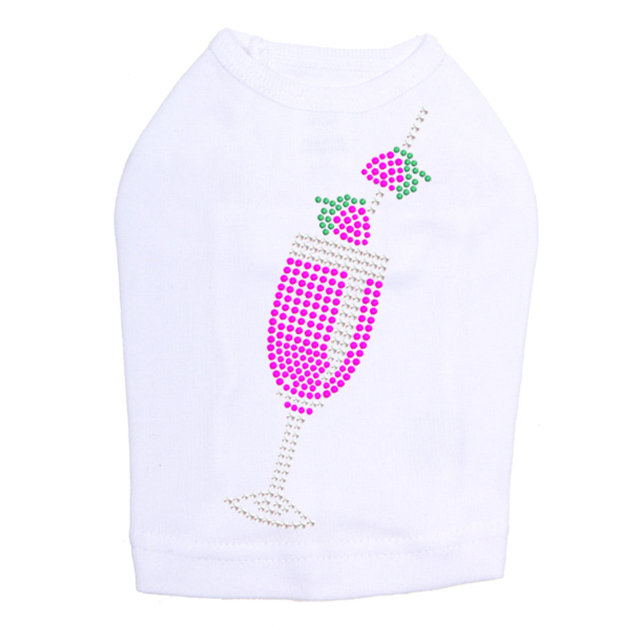 Strawberry Daiquiri - Rhinestones - Dog Tank