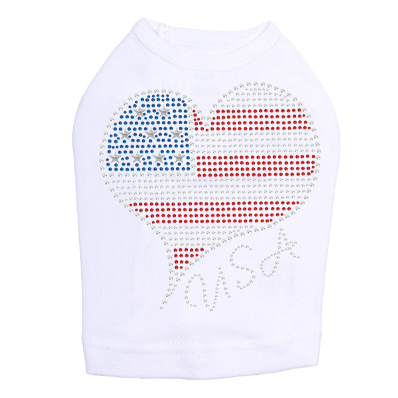 Patriotic American Heart 3 - Dog Tank
