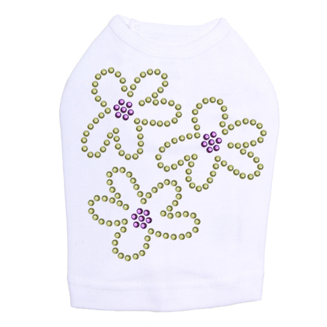 Three Lime Flowers - Dog Tank