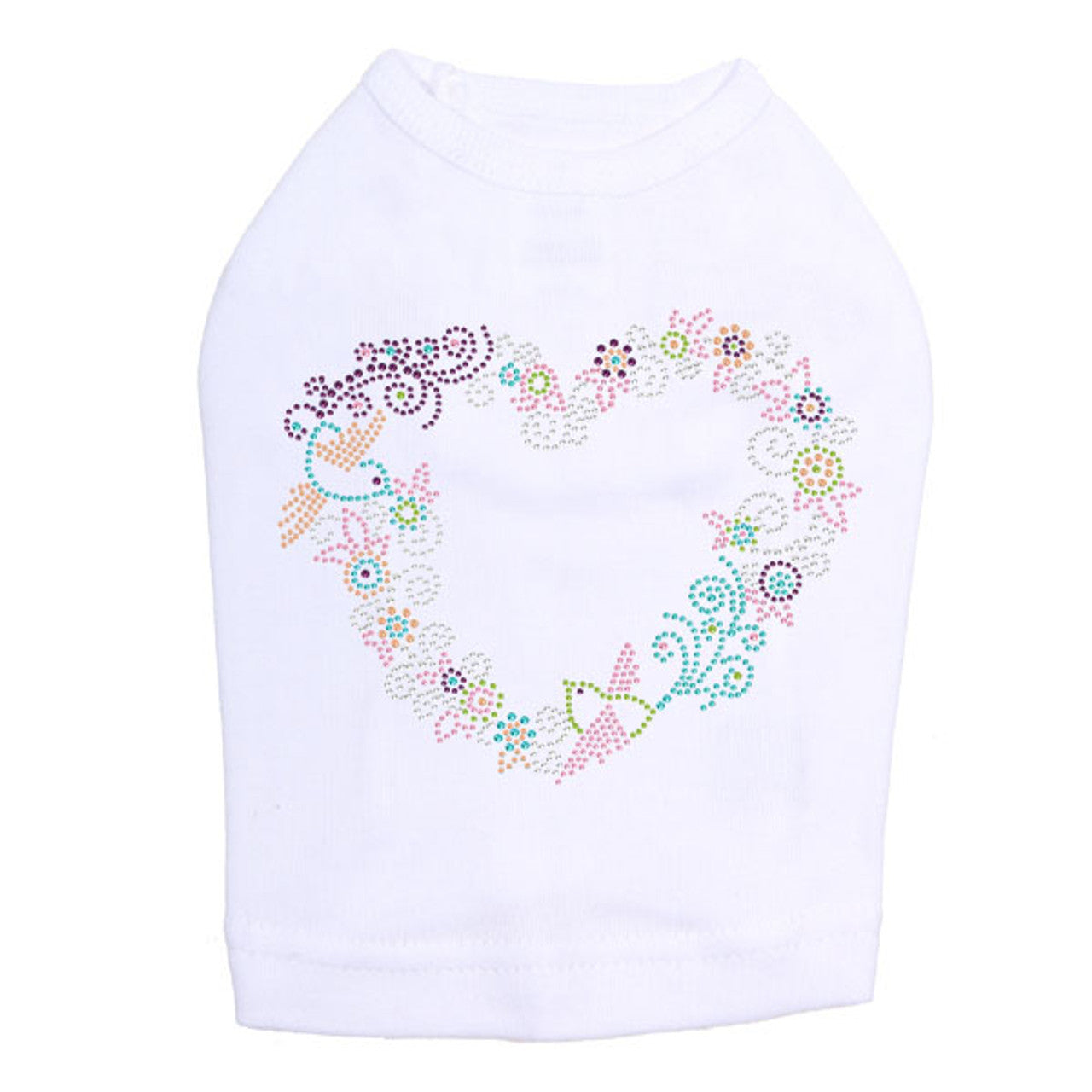 Spring Flower & Bird Heart - Dog Tank