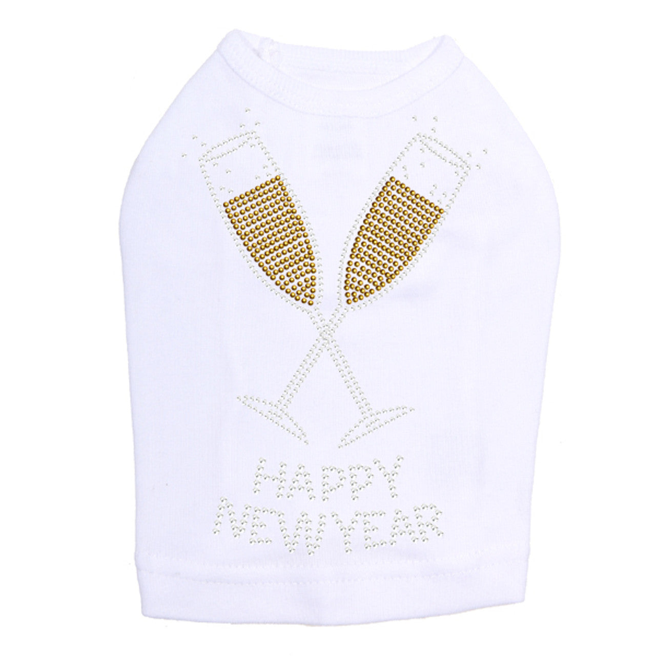 Happy New Year Champagne Glasses - Dog Tank