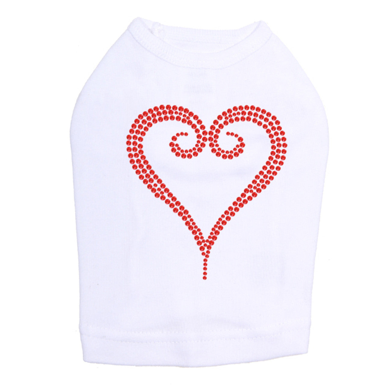 Red Rhinestone Heart - Dog Tank