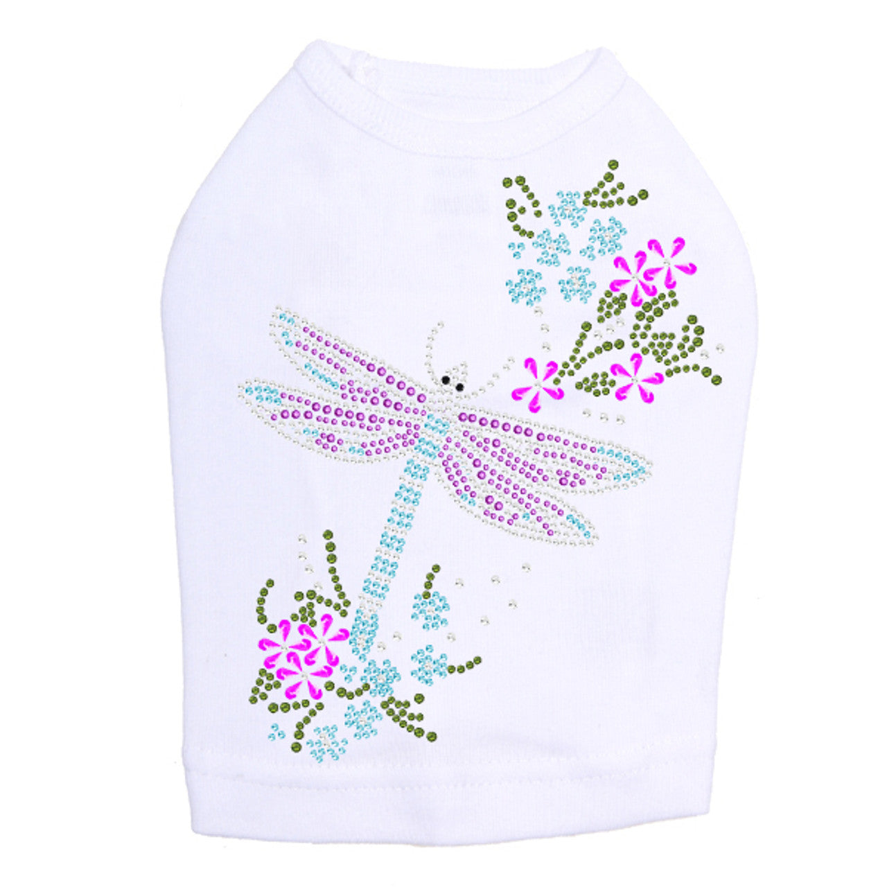 Dragonfly with Flowers - Dog Tank