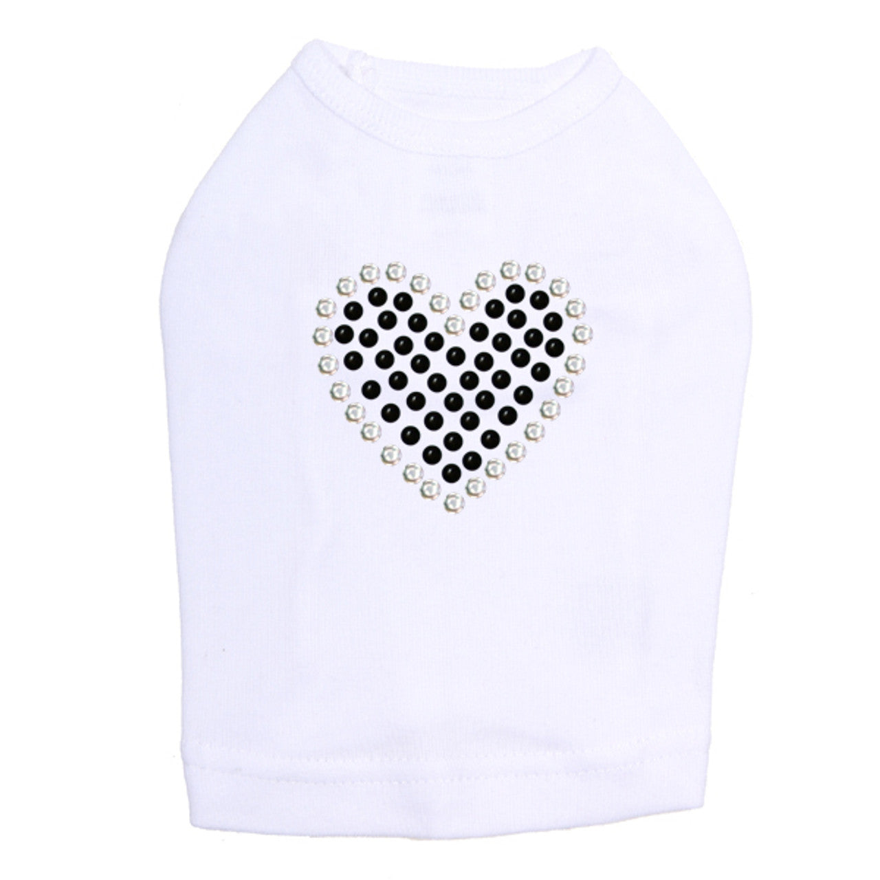 Black Rhinestone Heart - Dog Tank