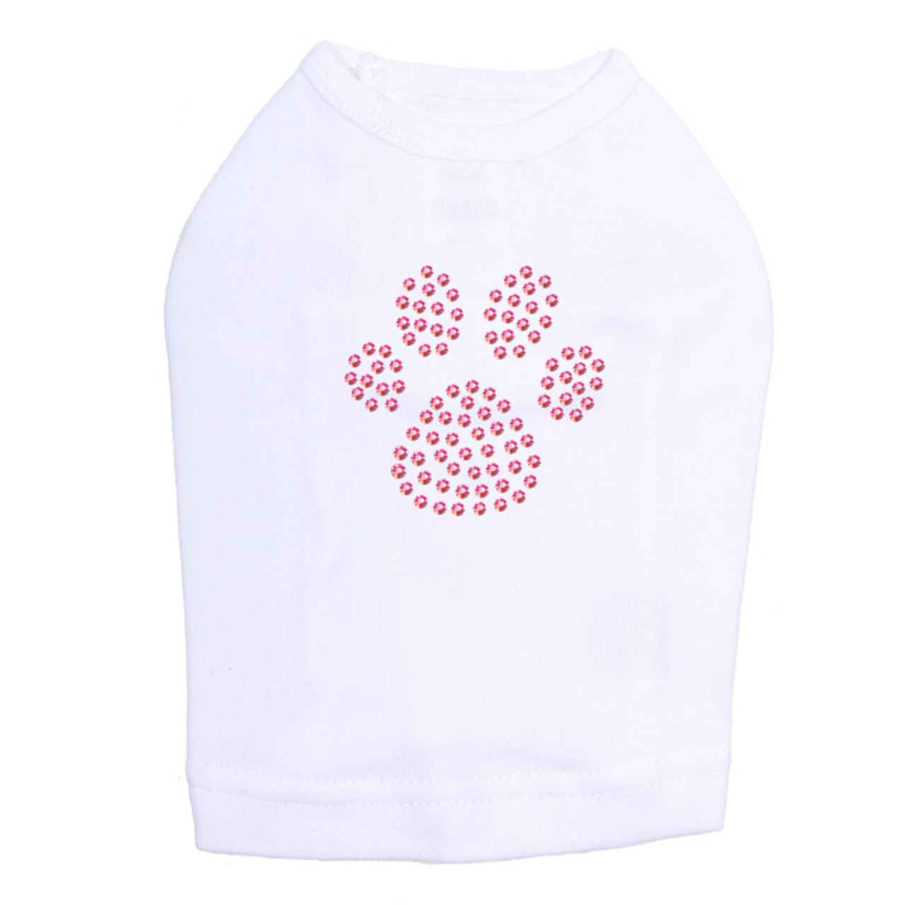 Paw (Pink Rhinestuds) - Dog Tank