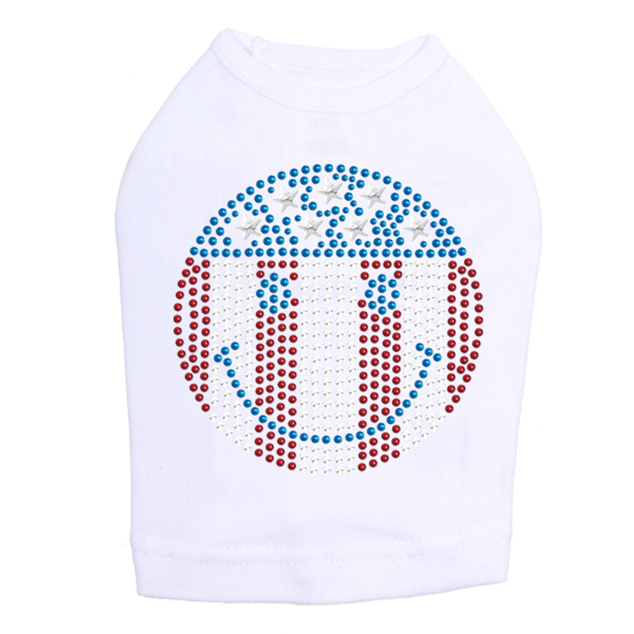 Happy Face Red, White, & Blue - Dog Tank