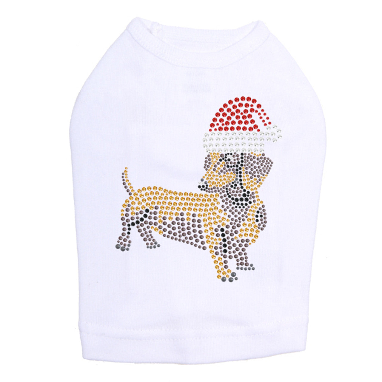 Dachshund 2 with Santa Hat - Dog Tank