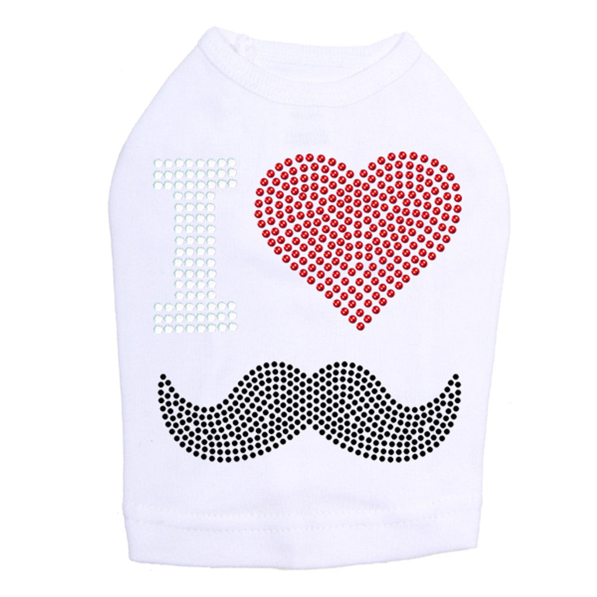 I Love Mustache - Dog Tank