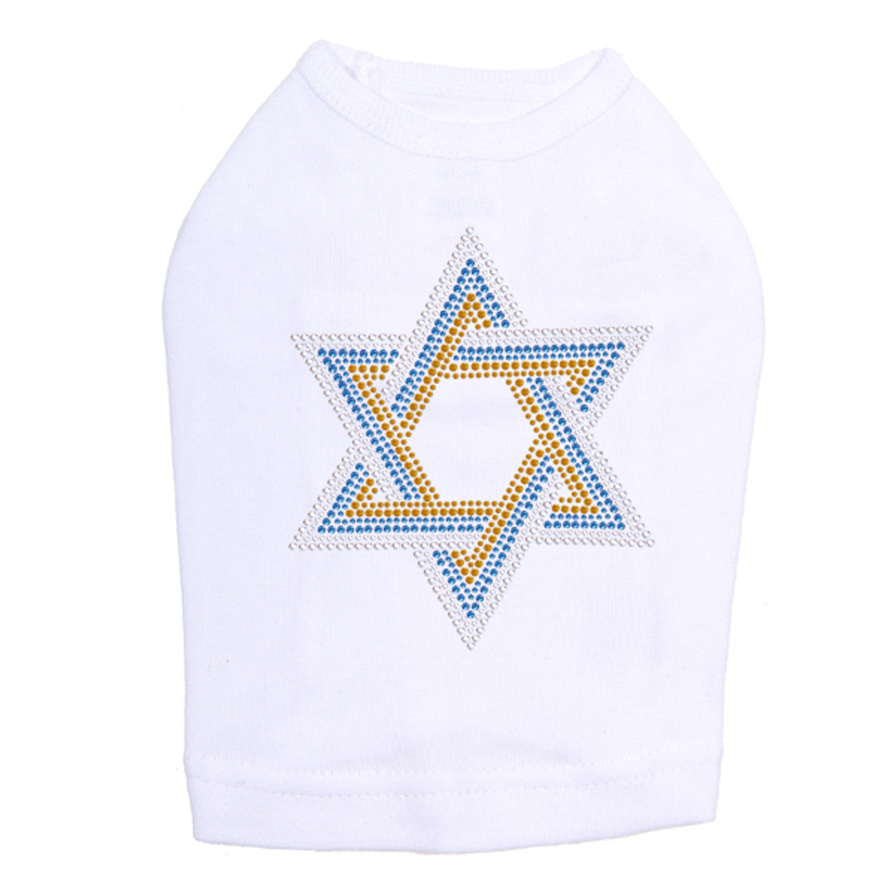 Star of David - Large (Blue, Silver, & Gold) - Dog Tank
