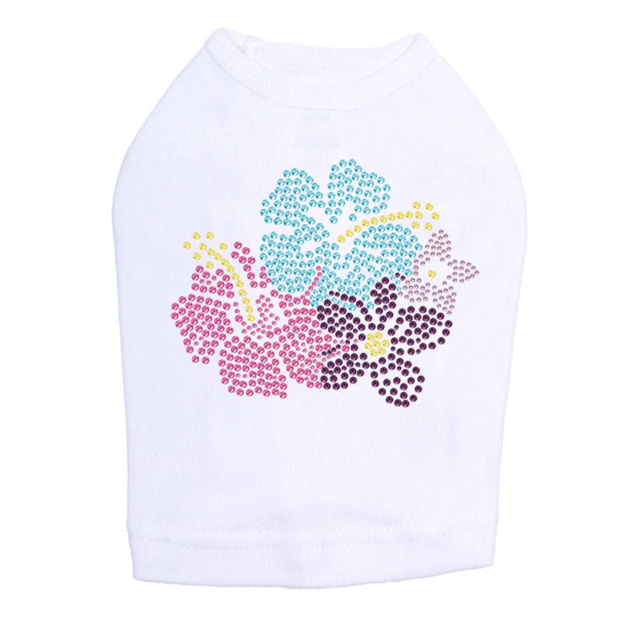 Pink, Blue & Purple Hibiscus - Dog Tank