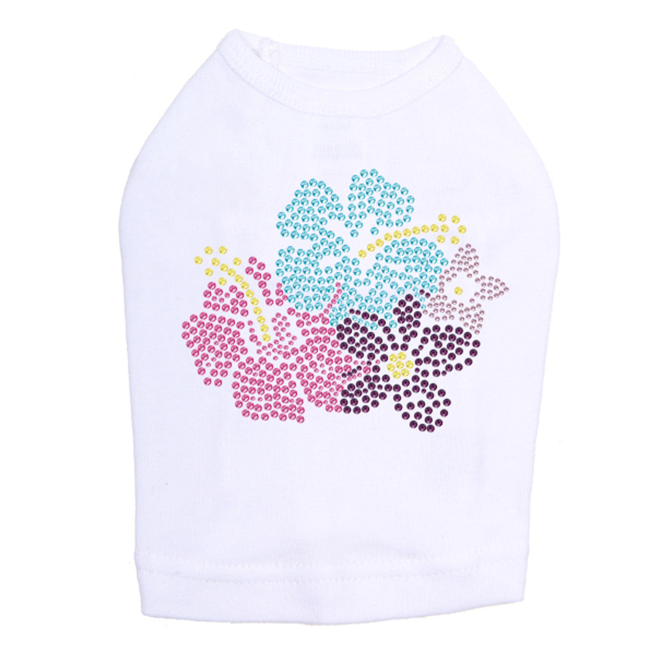 Pink, Blue & Purple Hibiscus - Dog Tank
