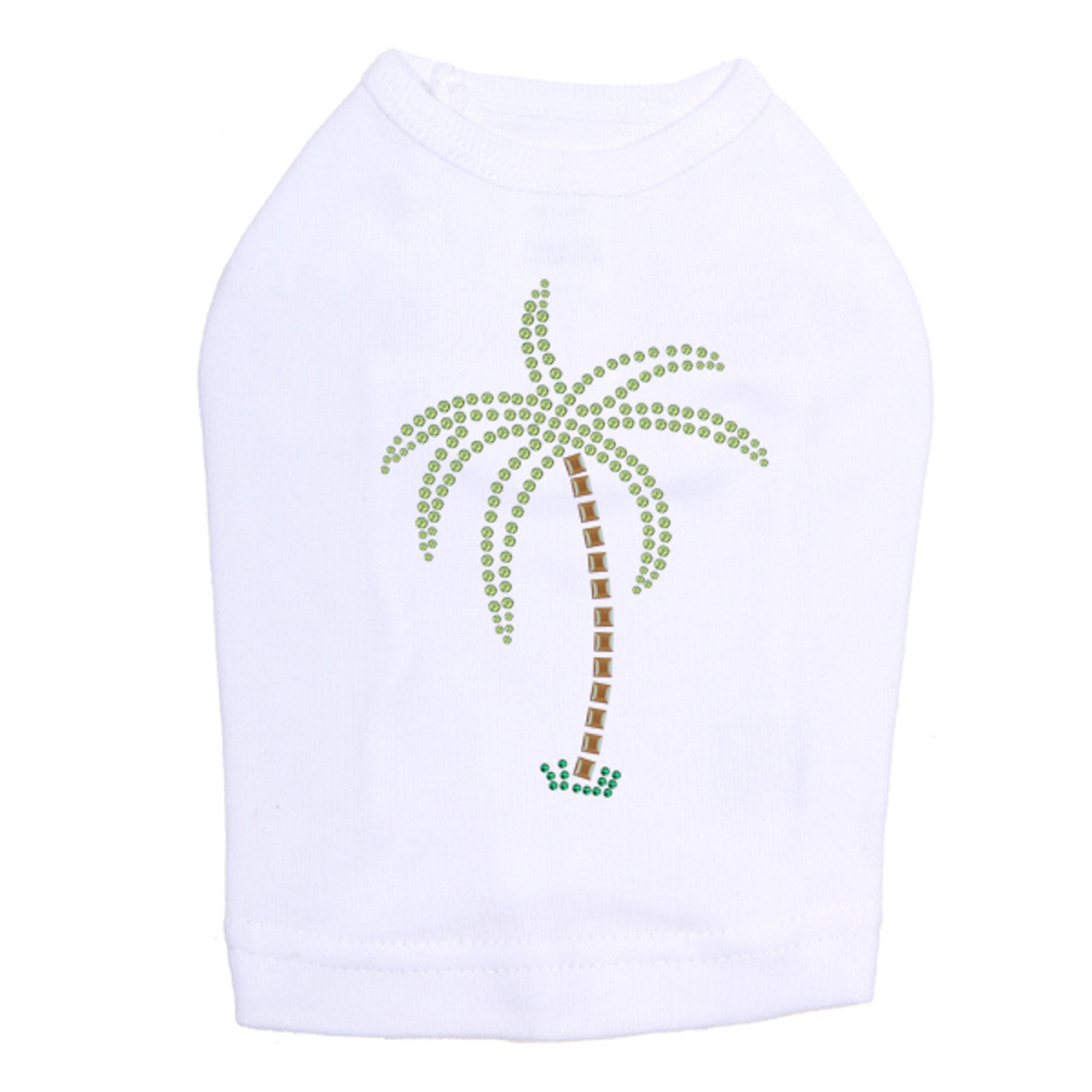 Palm Tree (Green Rhinestones) - Dog Tank