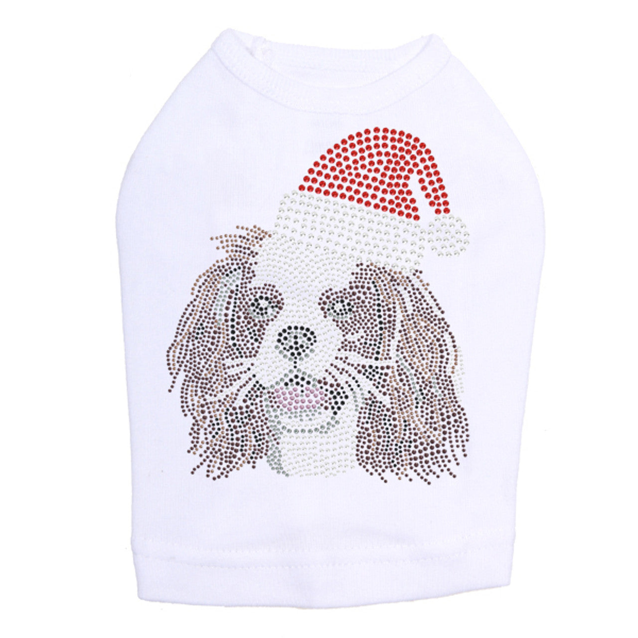 Cavalier King Charles Spaniel with Santa Hat - Dog Tank