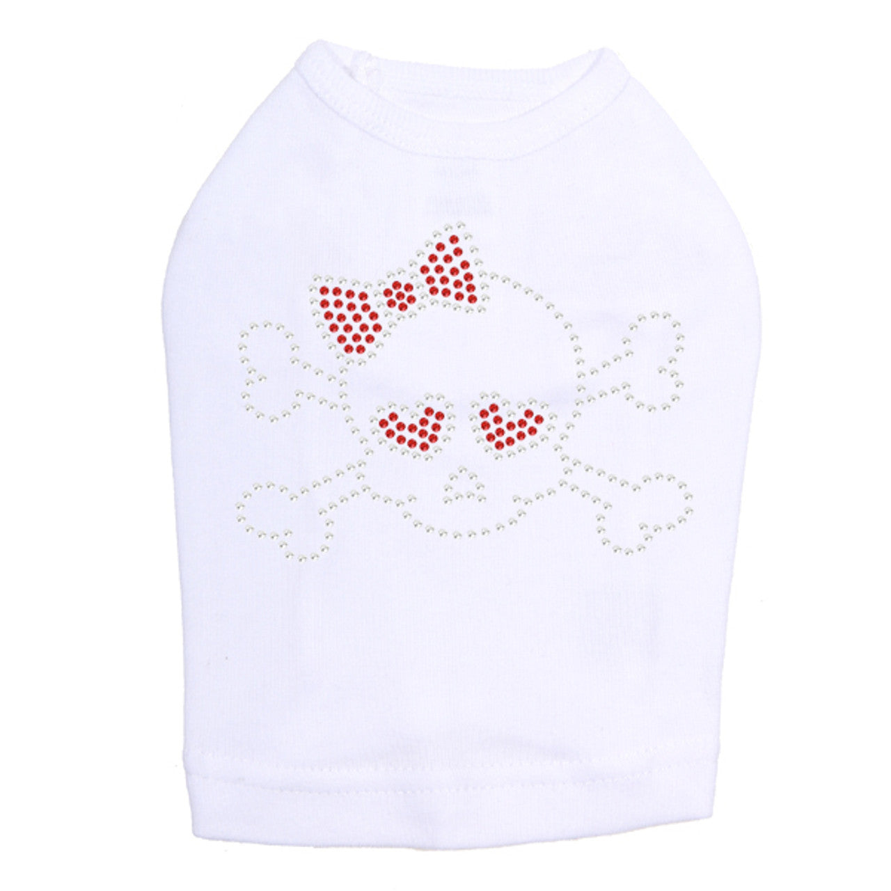 Skull with Red Bow - Dog Tank