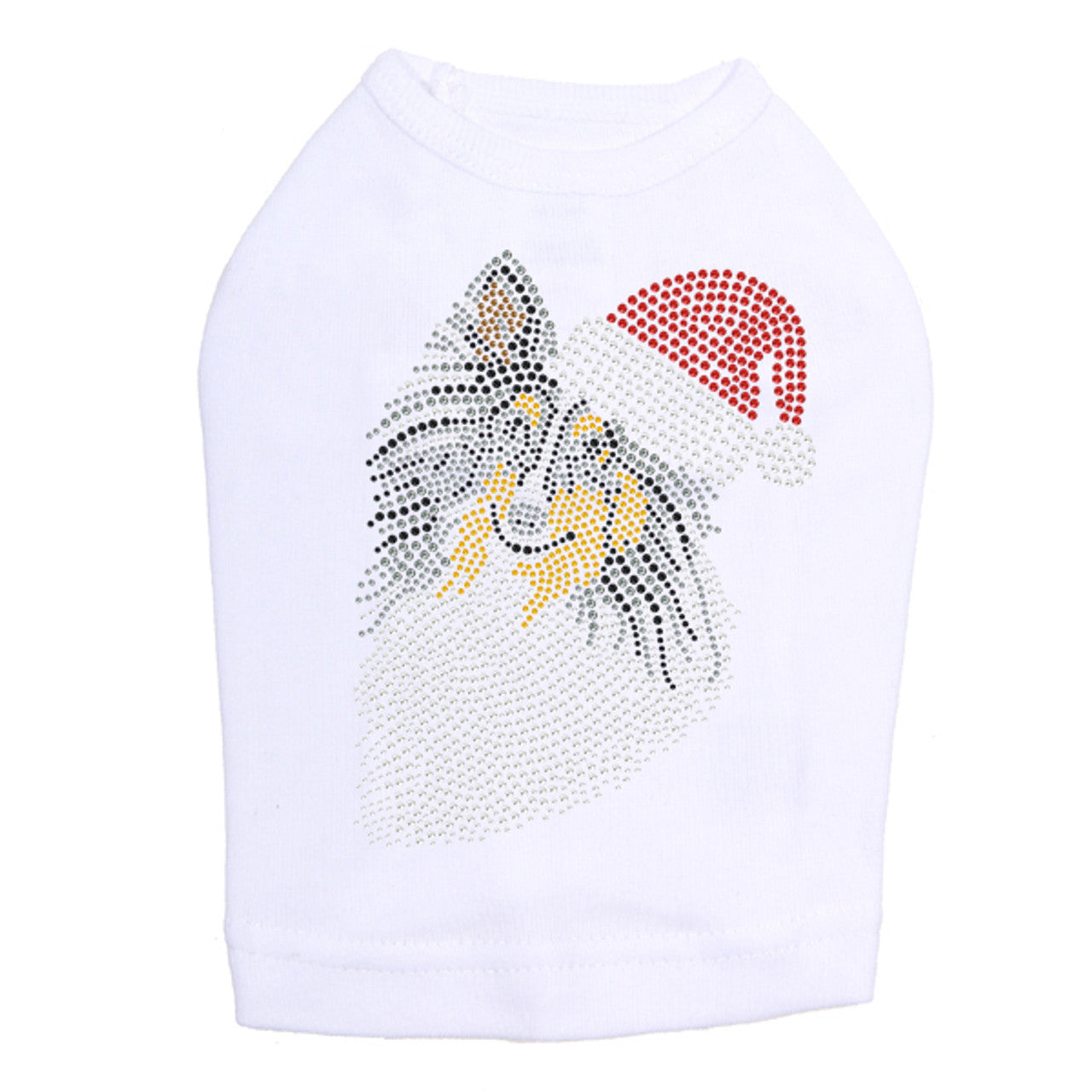 Sheltie Face (Tri Color) with Santa Hat - Dog Tank