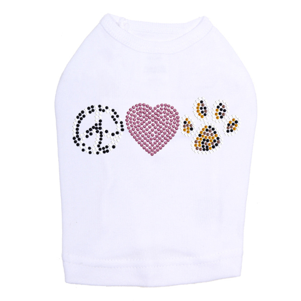 Peace, Love, Paw (Animal Print) - Dog Tank