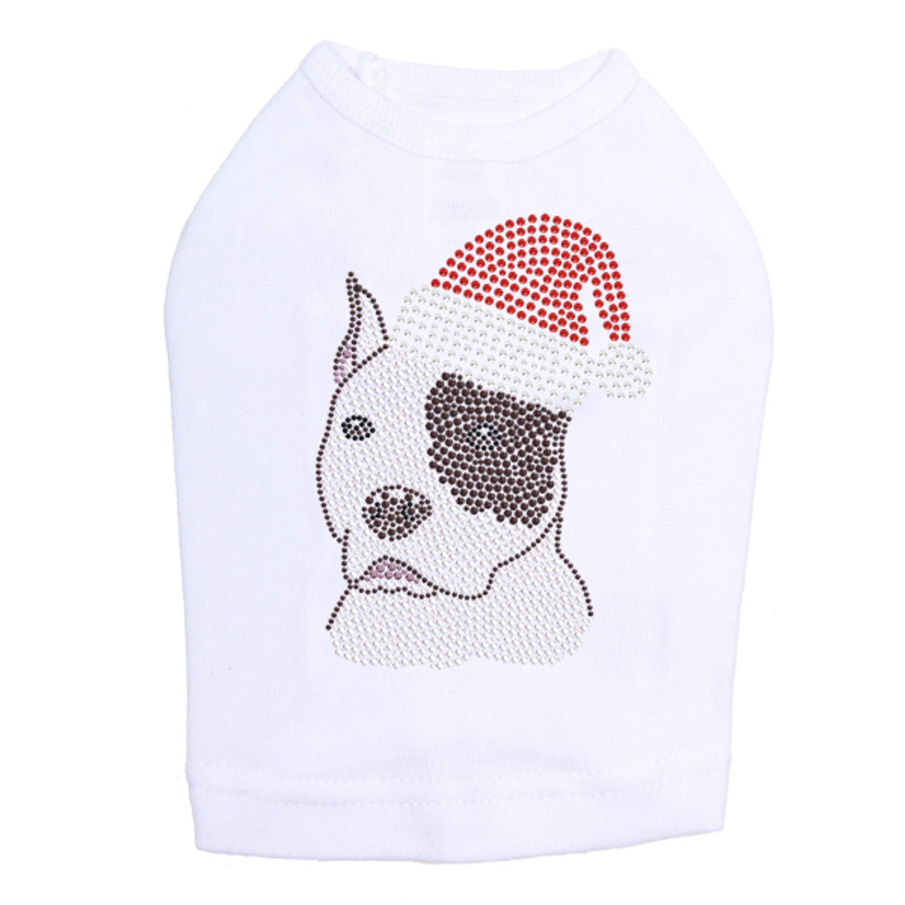 Pit Bull with Santa Hat - Dog Tank