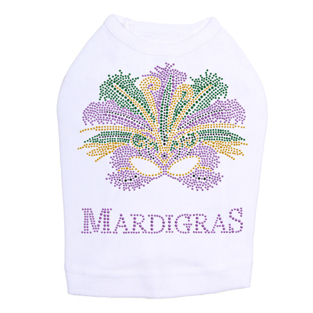 Mardi Gras with Mask - Dog Tank