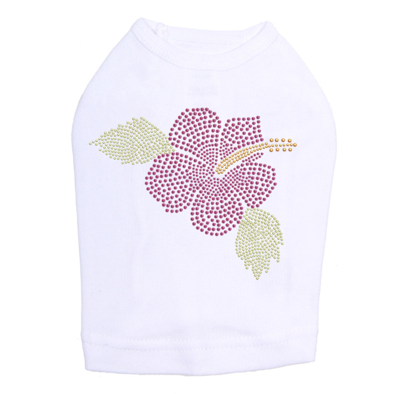 Large Pink Hibiscus - Dog Tank