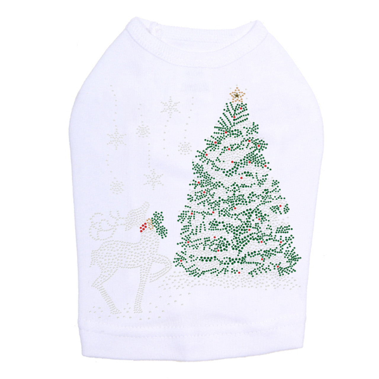 Christmas Tree with Reindeer - Dog Tank