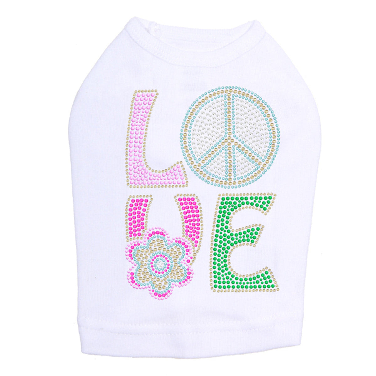 Love with Peace Sign & Flower - Dog Tank
