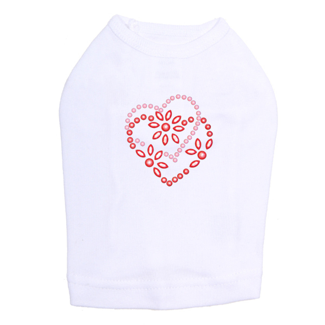 Pink & Red Flower Heart - Dog Tank