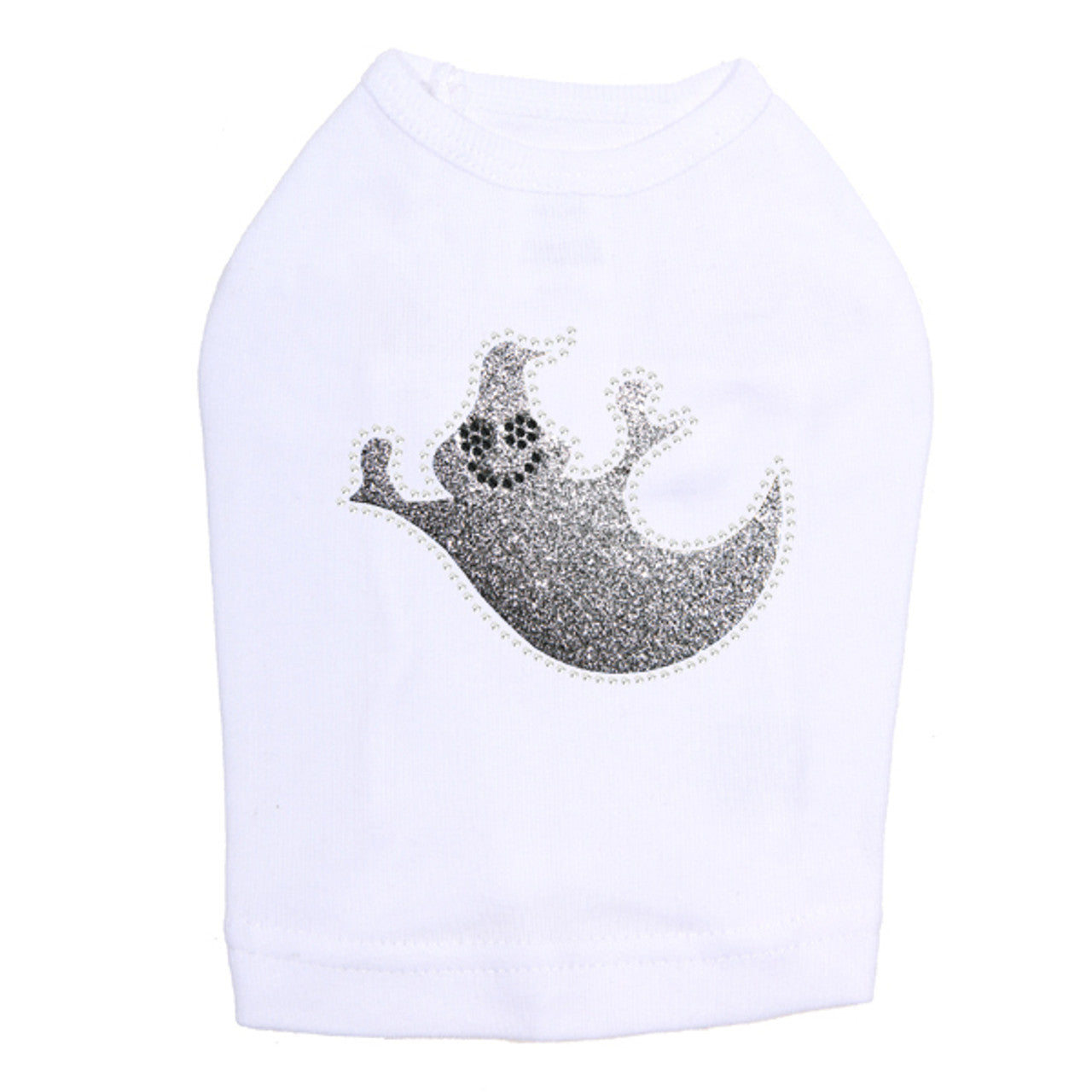 Silver Glitter Ghost - Dog Tank