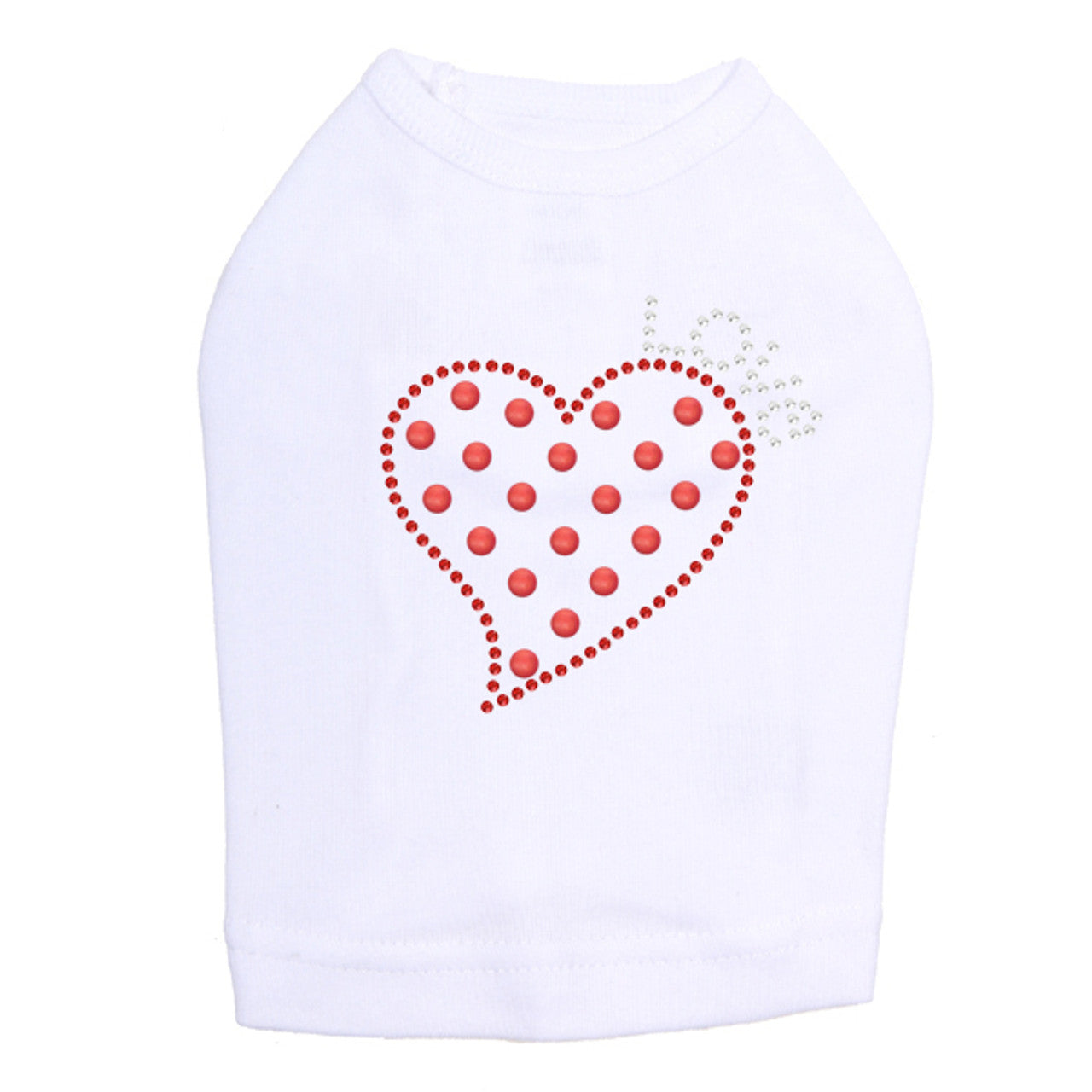 Small Love Polka Dot Heart - Dog Tank