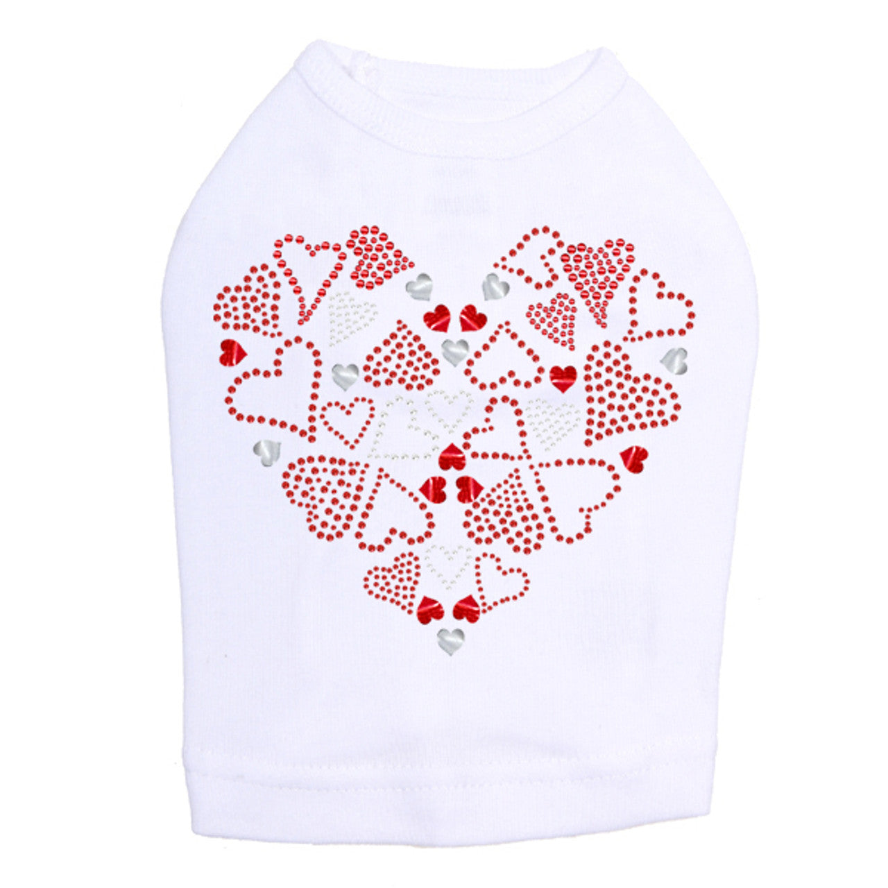 Red Heart with Hearts - Dog Tank