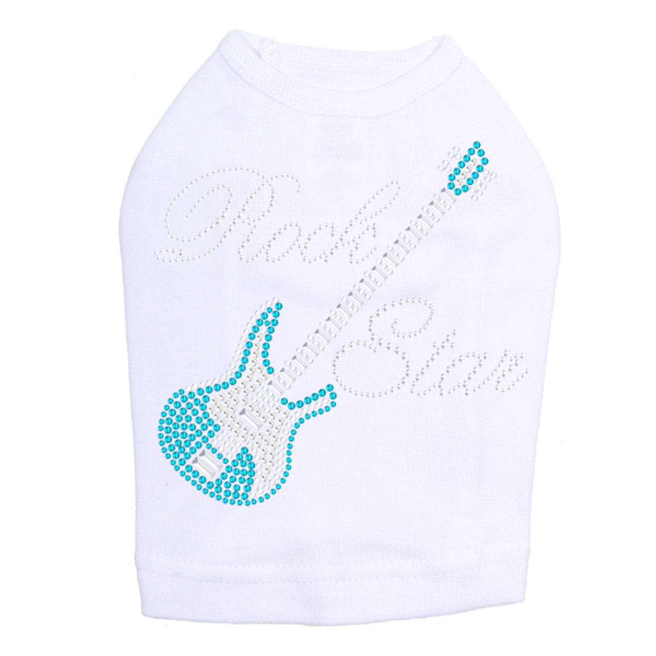Guitar Blue (Austrian Rhinestones) & Rock Star - Dog Tank