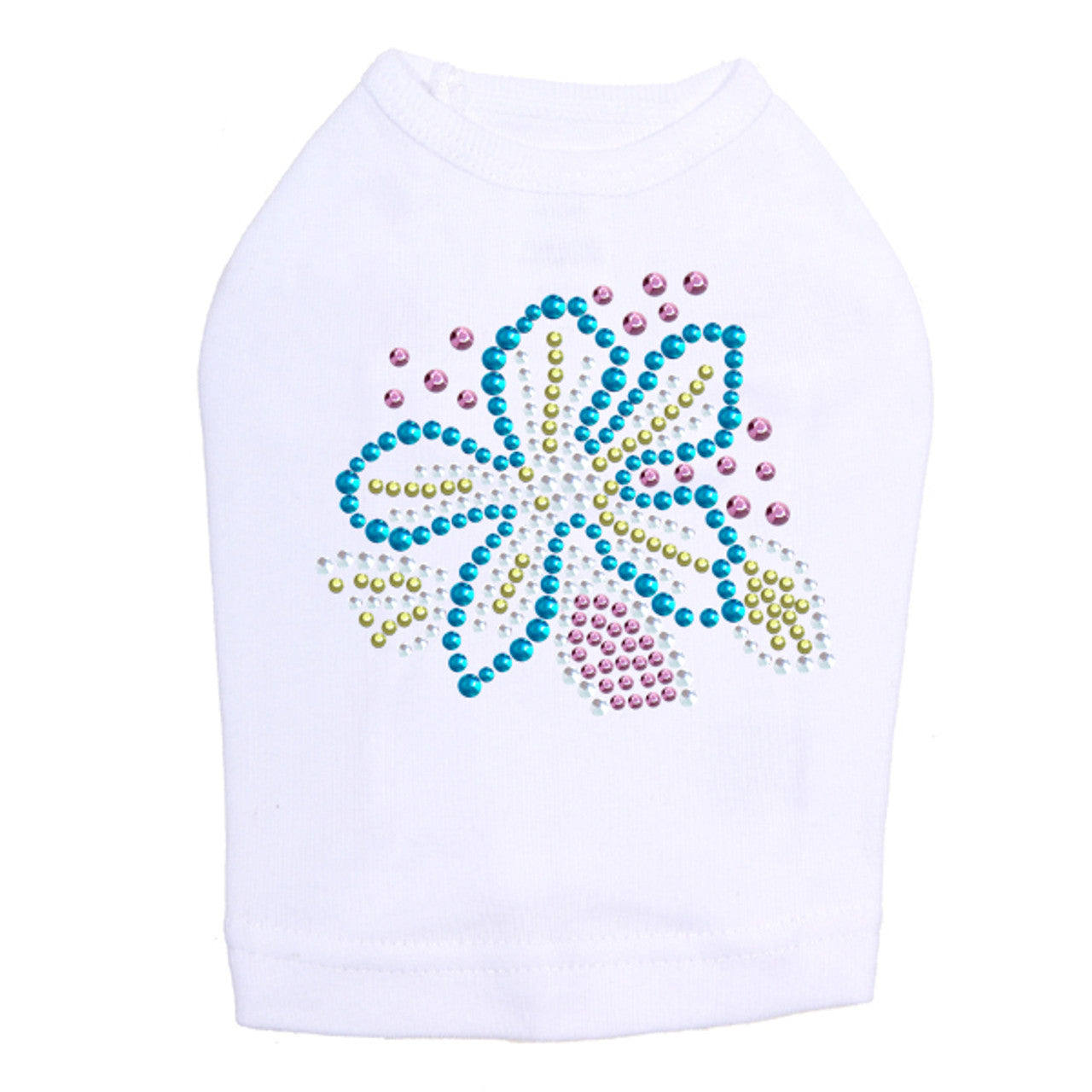 Turquoise Flower - Dog Tank
