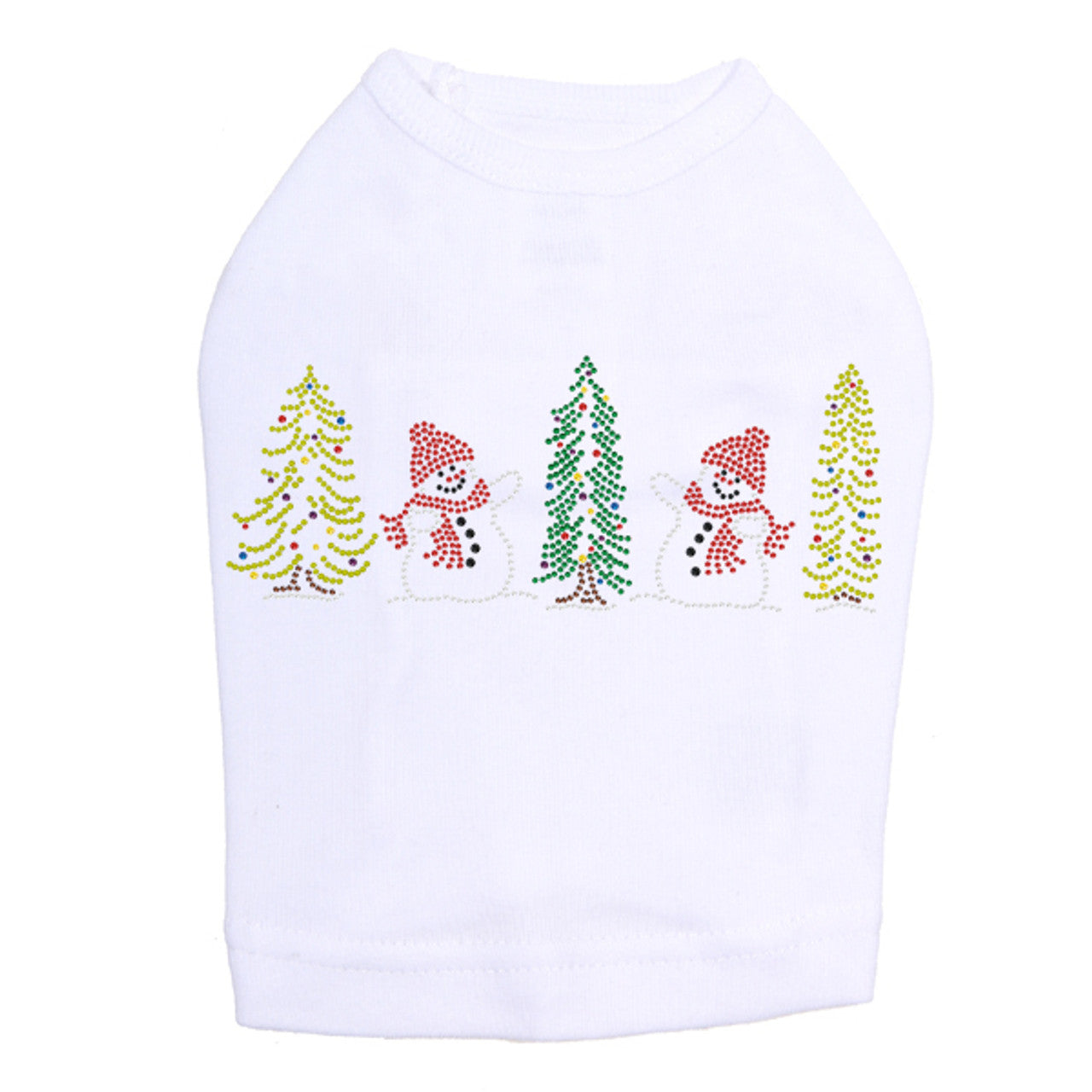 Two Snowmen in Trees - Dog Tank