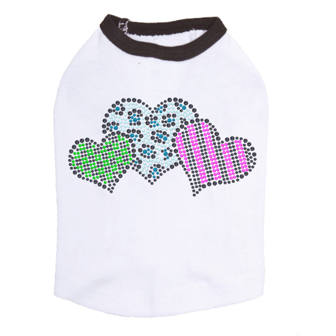 Leopard, Checks, & Stripes Multicolor Hearts - Dog Tank