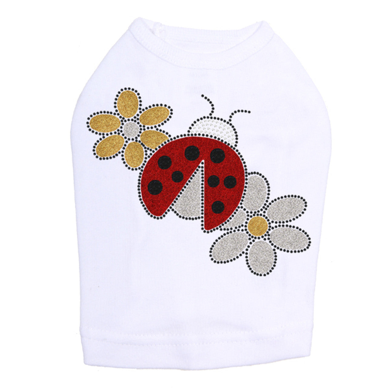 Glitter Ladybug & Daisies - Dog Tank