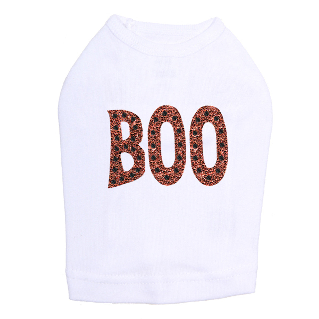 Orange Glitter Boo - Dog Tank