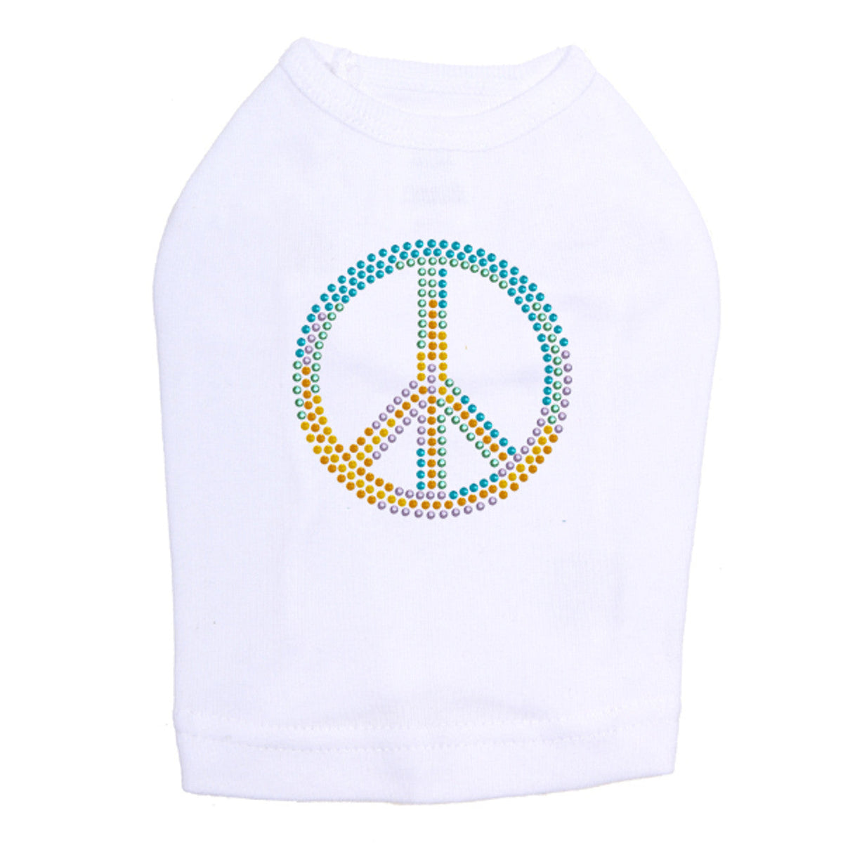 Peace Sign (Blue, Orange, Yellow, & Green) - Dog Tank