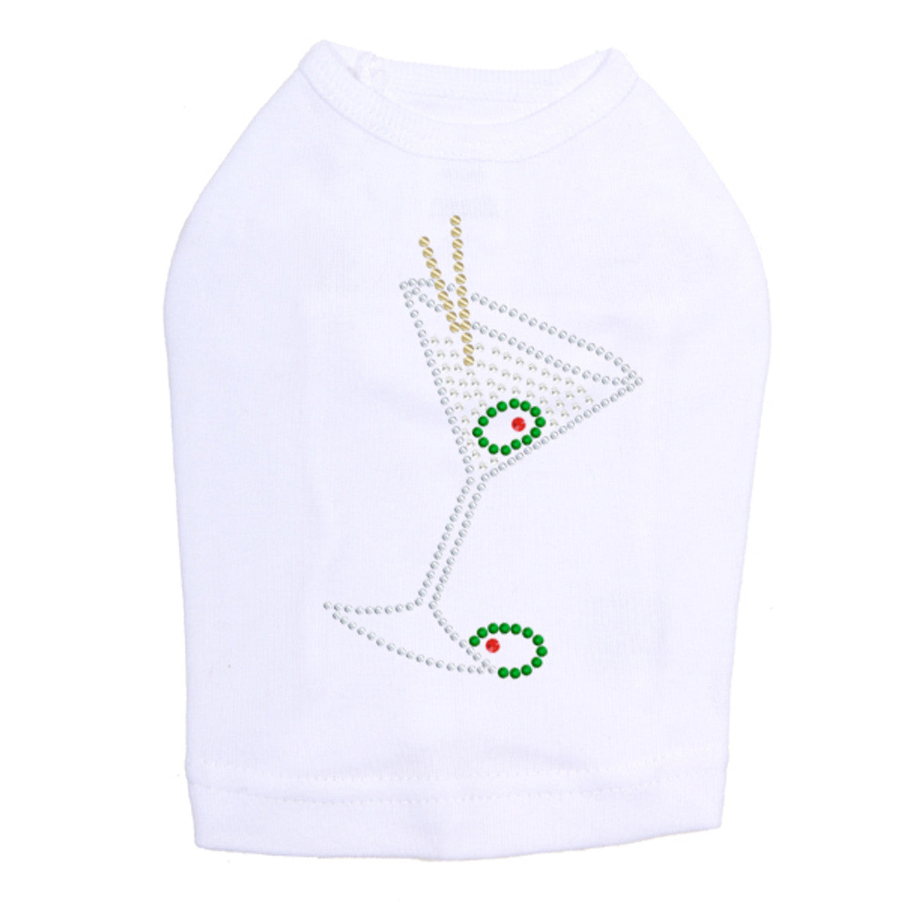 Martini - Silver Rhinestone - Dog Tank