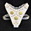 Bestia Dog Gear Genuine Leather Dog Harness - White/M