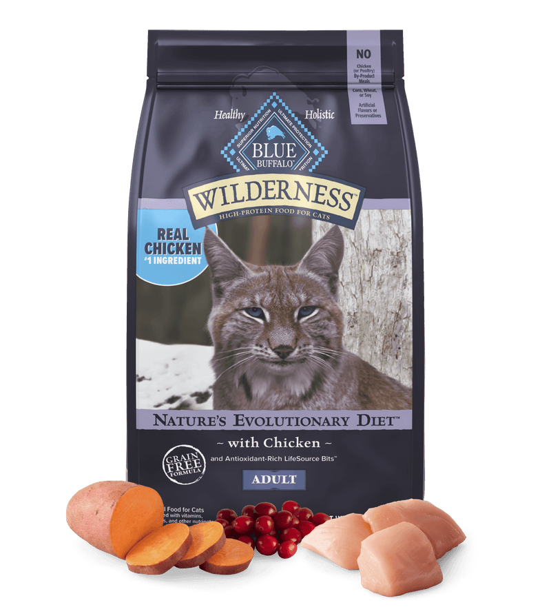 Blue Buffalo Wilderness Adult Chicken Recipe Dry Cat Food (12lb)