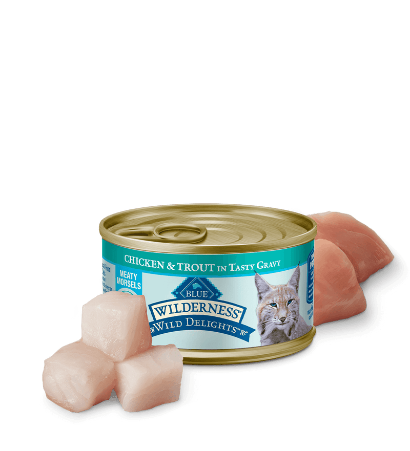 Blue Buffalo Wilderness Wild Delights Adult Chicken and Trout Entree Wet Cat Can (3oz)