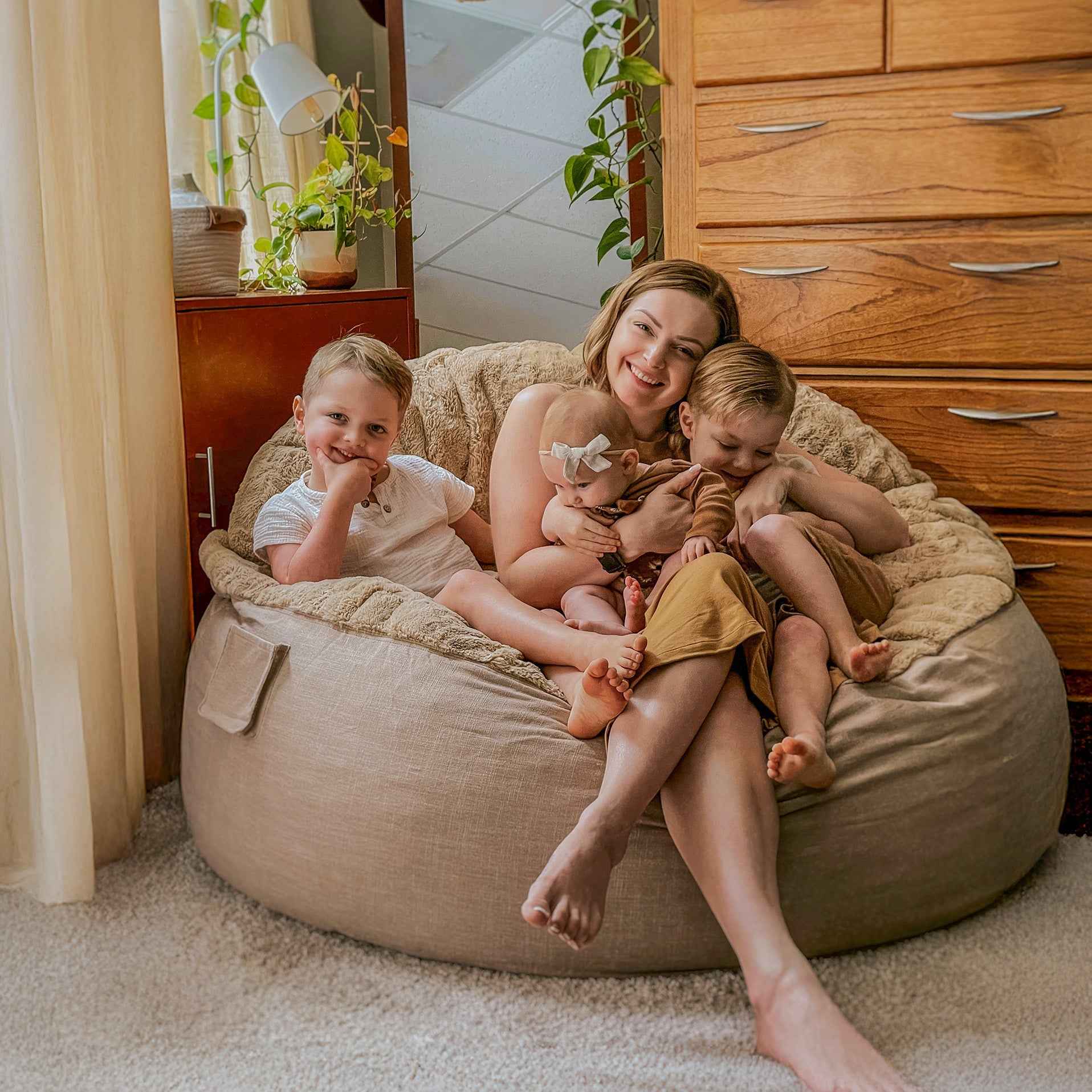 CordaRoy's Full Bunny Fur Nest Convertible Bean Bag Chair