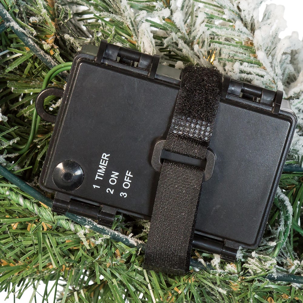 Kurt Adler 24-Inch Battery-Operated Warm White LED Vail Pine Wreath