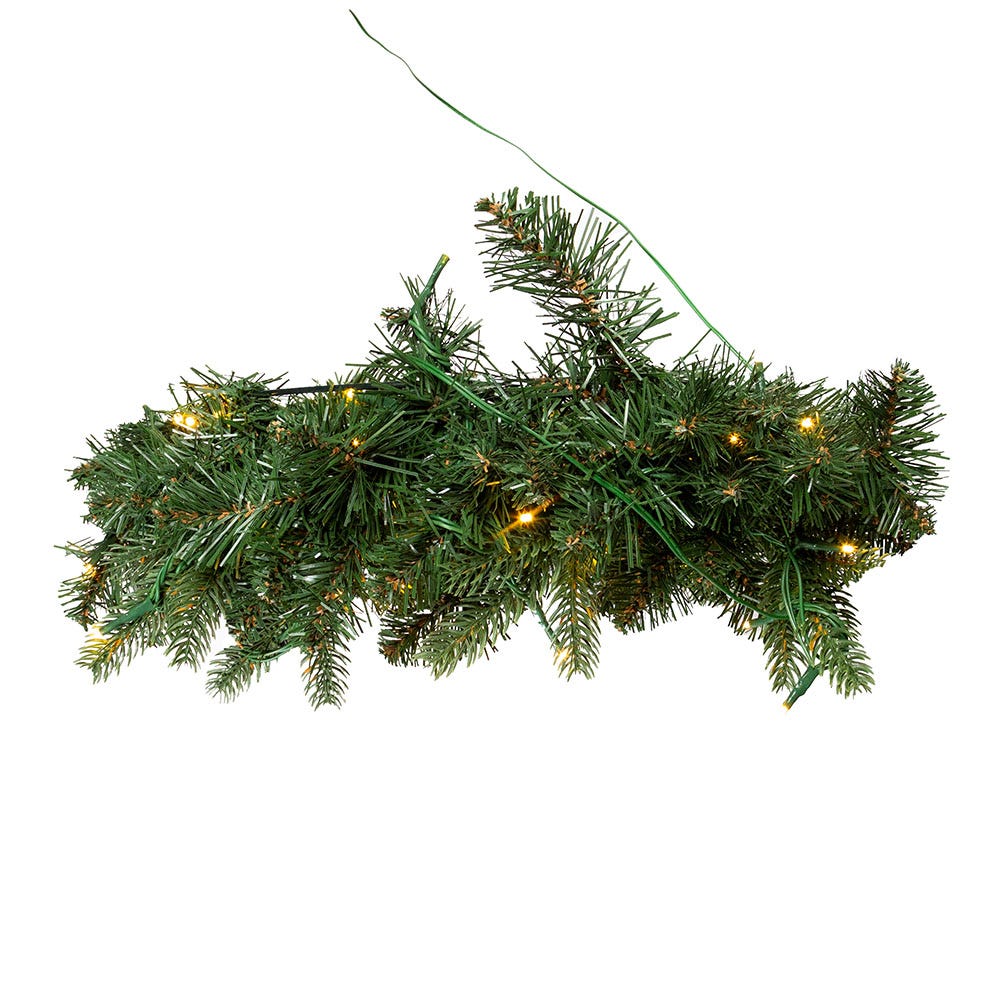 Kurt Adler 18-Inch Battery-Operated Prelit Warm White LED Noble Fir Wreath