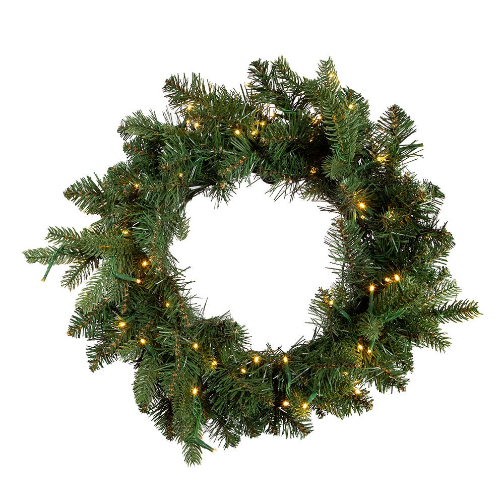 Kurt Adler 18-Inch Battery-Operated Prelit Warm White LED Noble Fir Wreath
