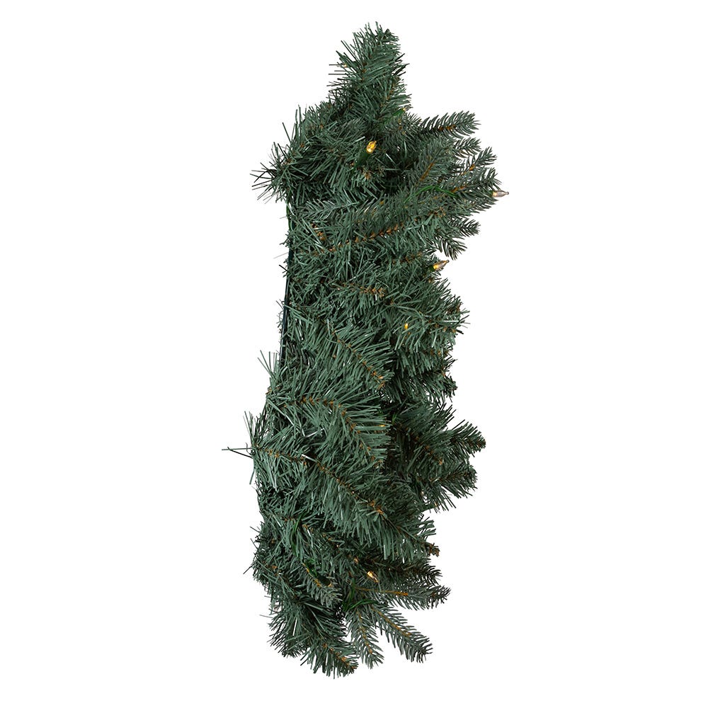 Kurt Adler 24-Inch Battery-Operated LED Noble Fir Wreath With Warm White Lights