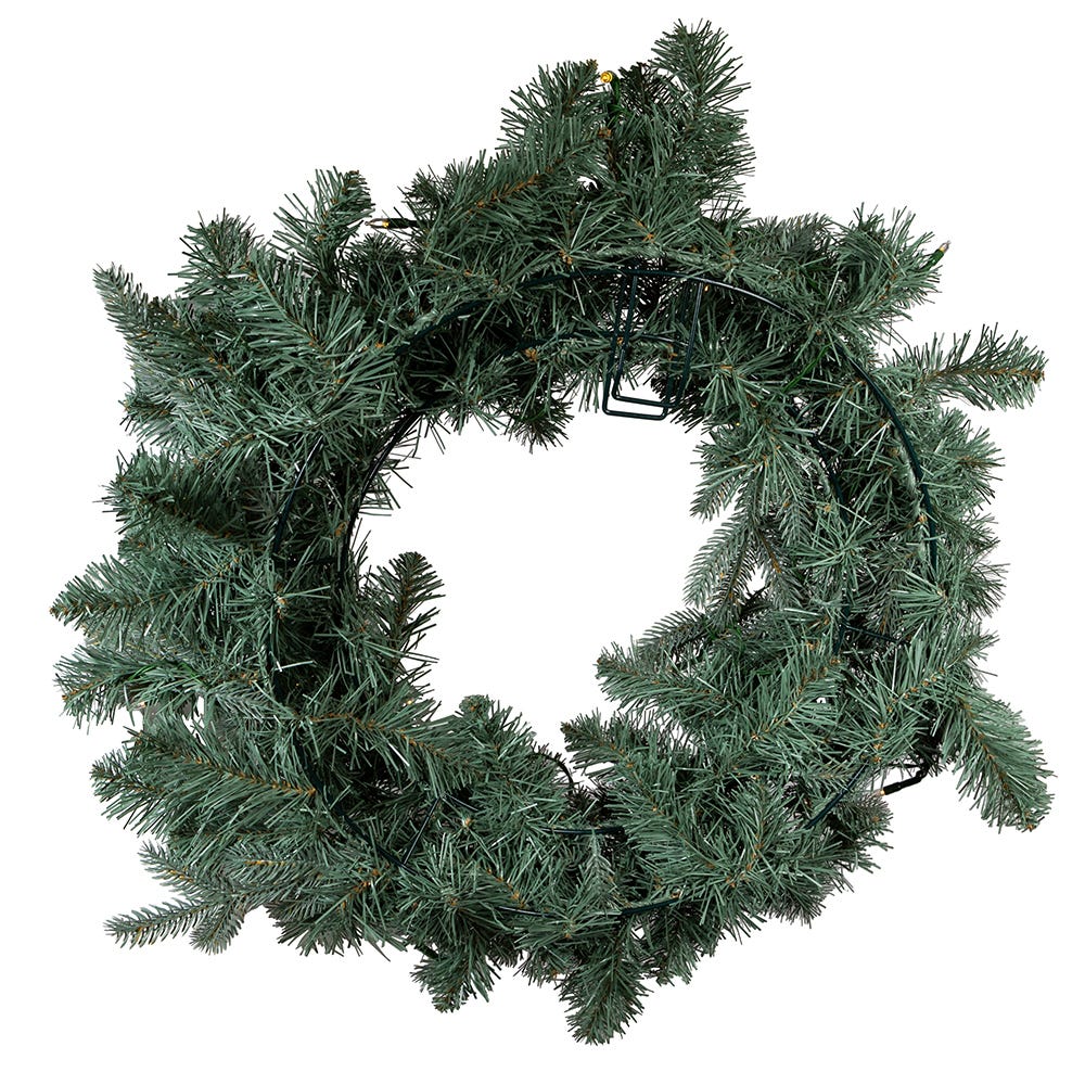 Kurt Adler 24-Inch Battery-Operated LED Noble Fir Wreath With Warm White Lights