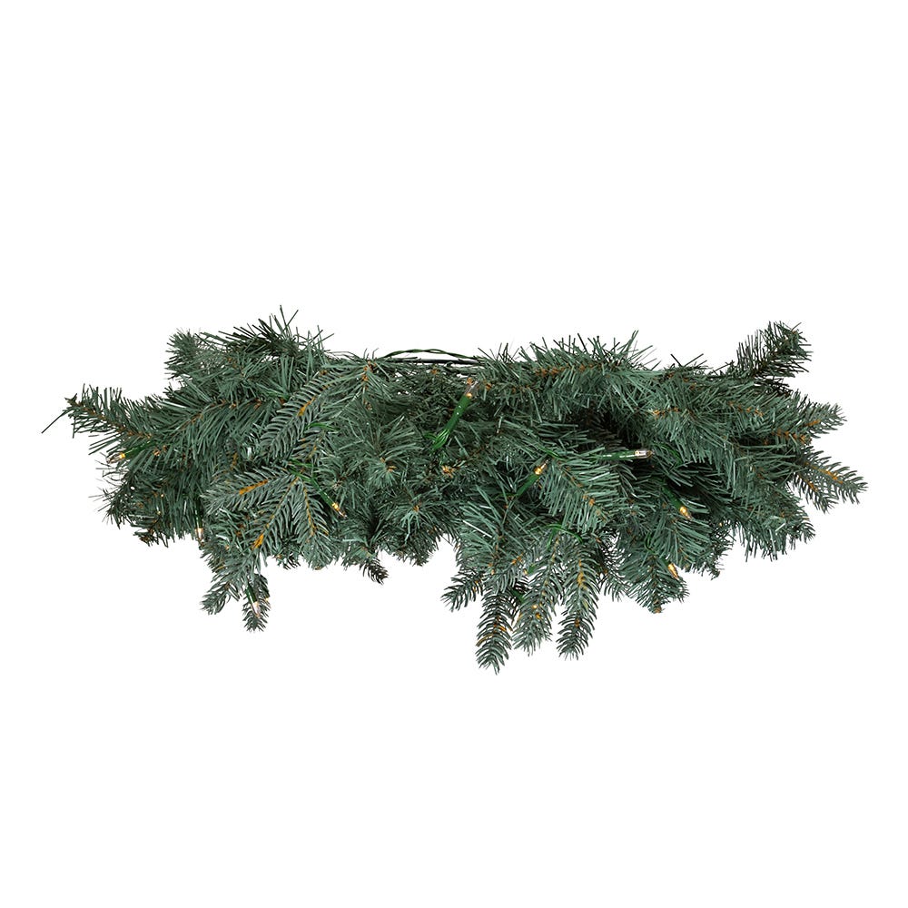 Kurt Adler 24-Inch Battery-Operated LED Noble Fir Wreath With Warm White Lights